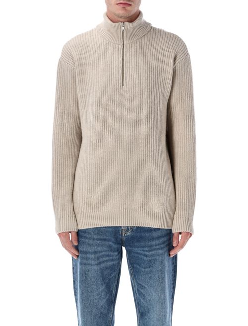 Oversized Merino Wool Quarter Zip Sweater - Size L