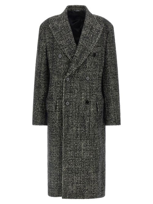 Wool and Cashmere Bouclé Coat — Gray
