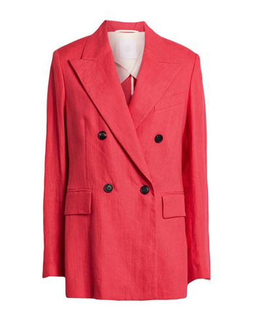 Woman Blazer Coral Size 4 Linen