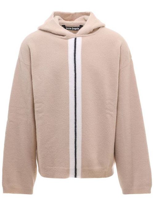 Striped knit hoodie - Neutrals
