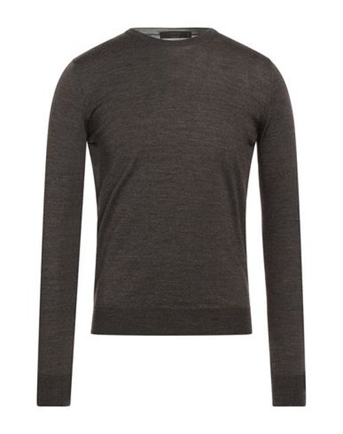 Man Sweater Dark brown Size 48 Merino Wool, Silk