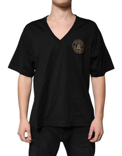 Logo-Embroidered Cotton T-Shirt — Black
