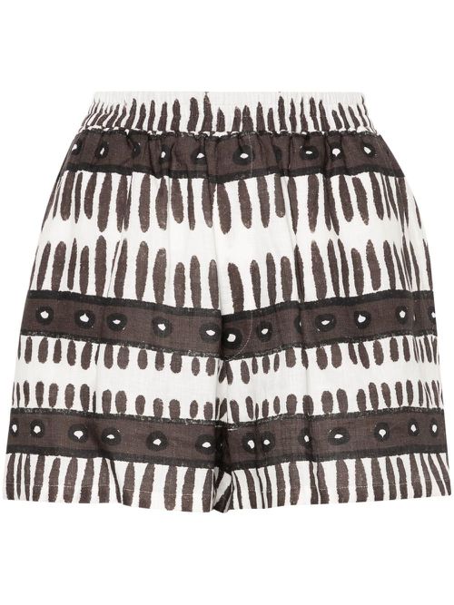 Brown Kenya Linen Mini Shorts - Women's - Linen/Flax
