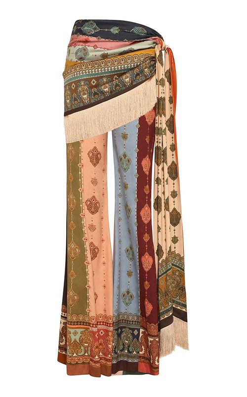 Valiant Fringed Silk Flared Pants - Moda Operandi