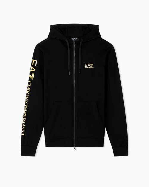 Logo zip up sweatshirt in cotton with a hood Logo Series