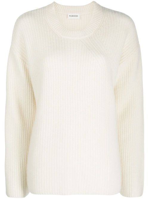 Ribbed-knit cashmere jumper - Neutrals