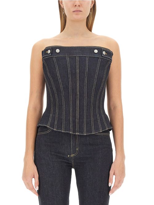 Blue Denim Corset Top