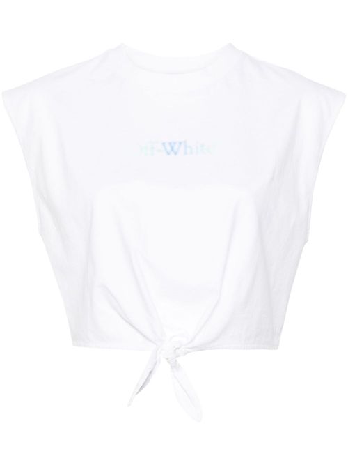 Arrows-motif cotton crop top