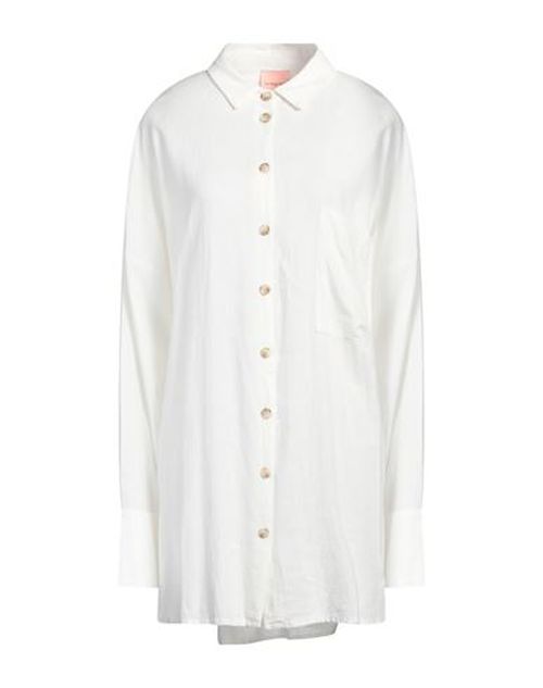 Woman Shirt White Size 10 Linen, Viscose