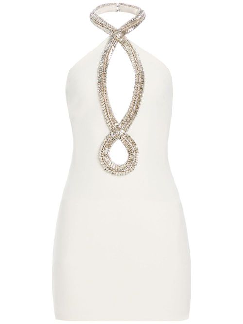 Wynn crystal embellishments mini dress - White