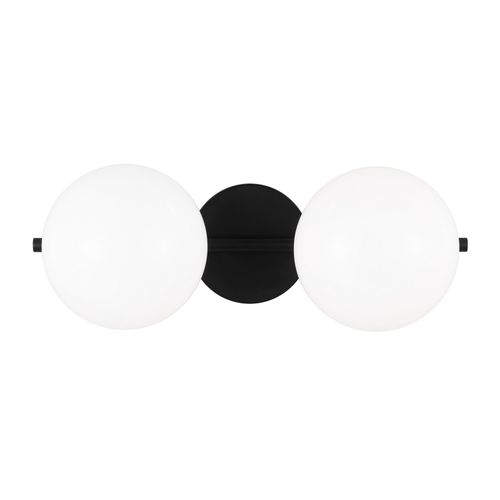 Visual Comfort Studio Lune 2-Light Bathroom Vanity Light in Aged Iron by Ellen Degenere