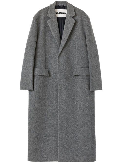 Single-breasted wool coat - Grey