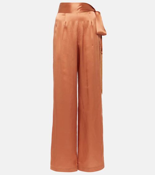 Verdi silk satin wide-leg pants