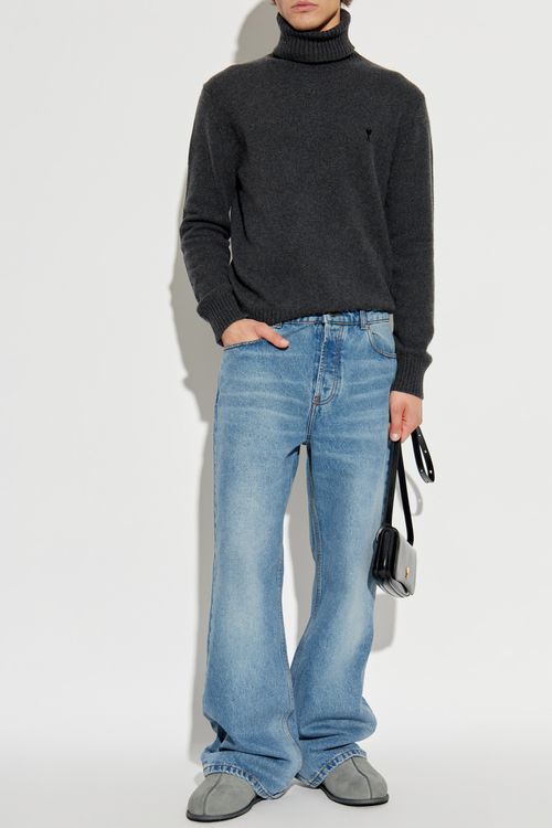 Cashmere Turtleneck, Men's, Grey