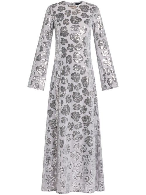 Sequinned chiffon maxi dress - Grey