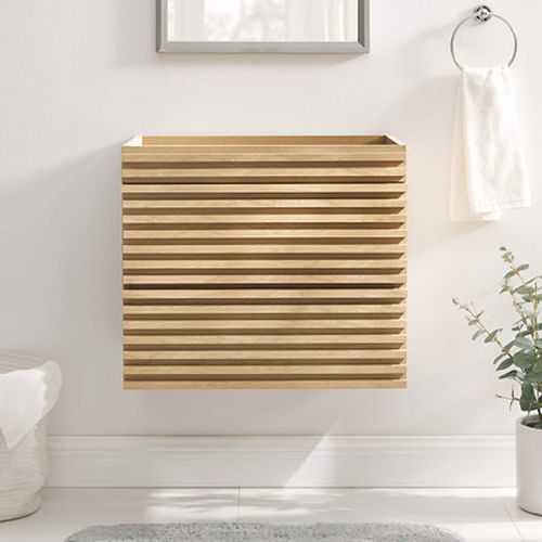 "Render 24" Wall-Mount Bathroom Vanity Cabinet", Oak
