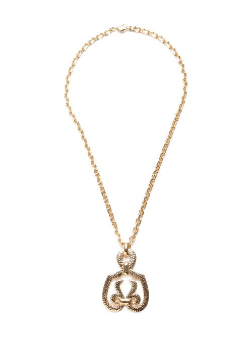 1980-1990 ribbon-motif necklace - Gold