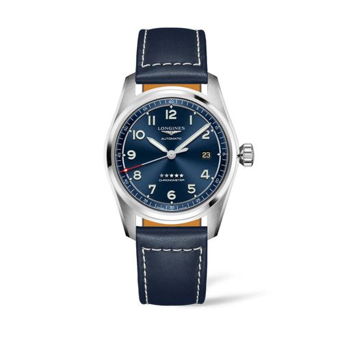 Men's Automatic Spirit Stainless Steel Chronometer Blue Leather Strap Watch 40mm - Blue