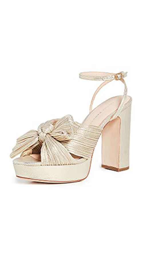 Loeffler Randall Women's Natalia Platform Pleated Bow Heels