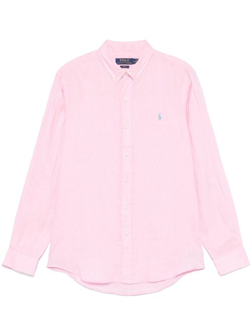Pink Logo Linen Shirt