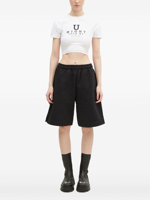 Eye-chart cropped top - White