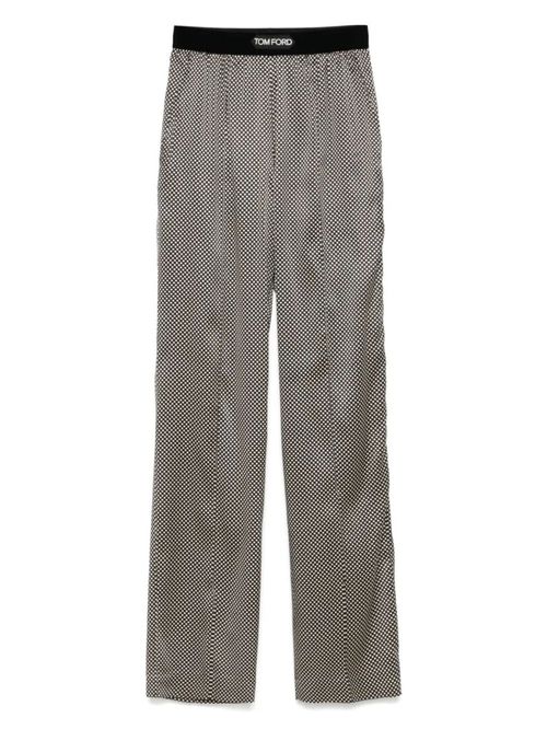 Black Polka Dot Silk Pj Pants