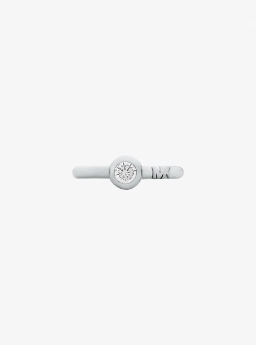 Round Stone Ring in Silver - size 7 by