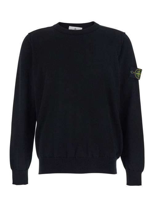 Logo-Patch Cotton T-Shirt — Black