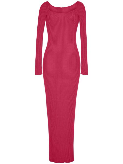 Florentine silk-blend maxi dress - Pink