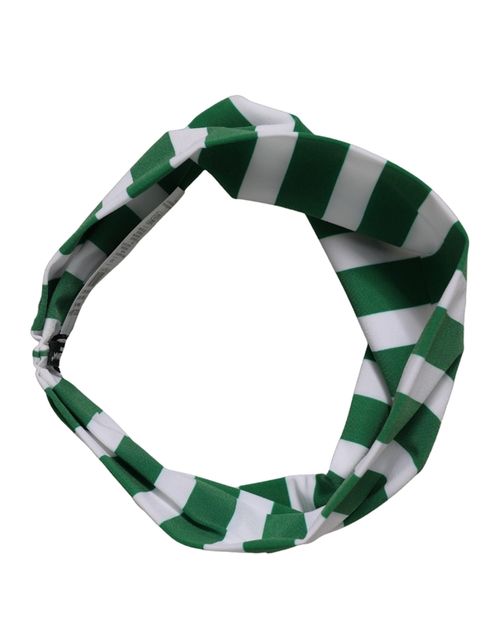 Color-Blocked Striped Nylon Headband — Green
