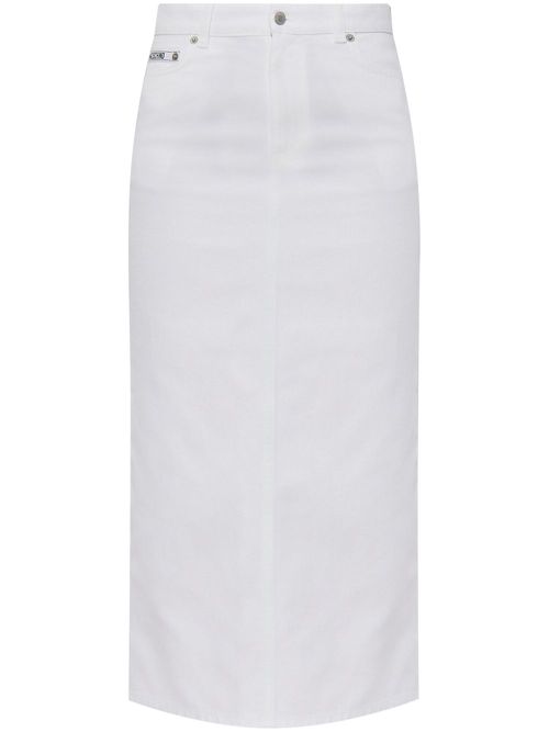 Denim midi skirt - White