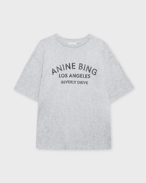 Anine Bing T-Shirt Cohen Tee Los Angeles Stencil Grey melange