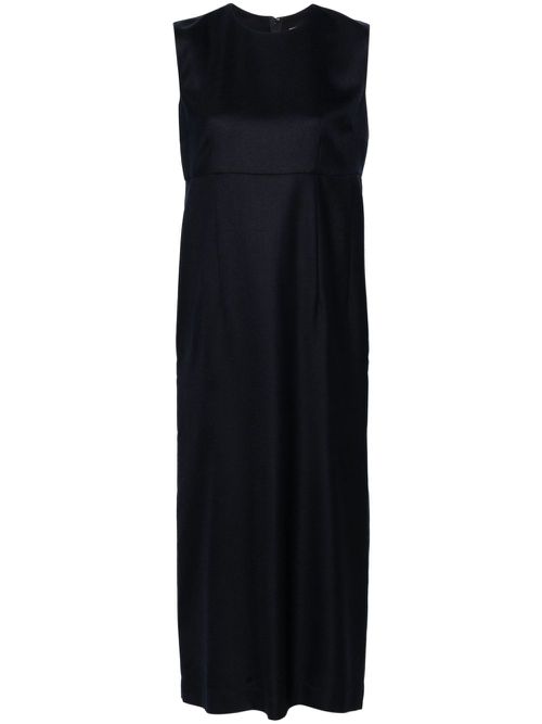 Sleeveless wool-blend midi dress - Blue