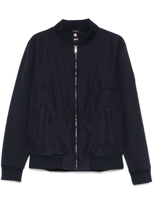 Logo-patch bomber jacket - Blue