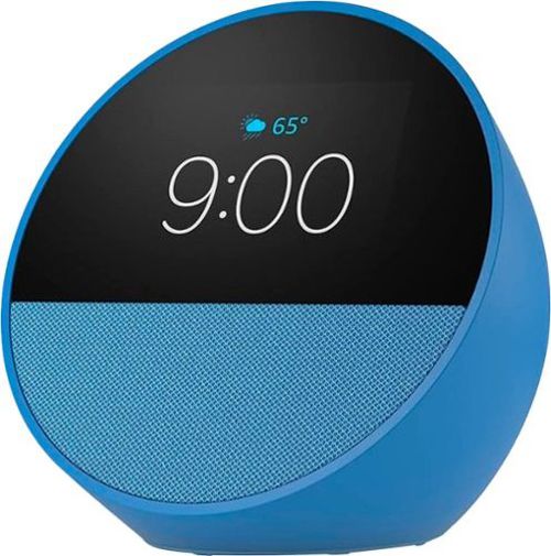 Echo Spot (2024 release), Smart alarm clock with vibrant sound and Alexa - Ocean Blue