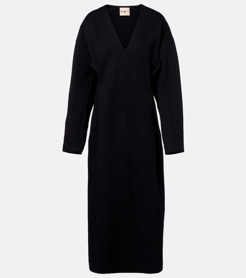 Cotton-blend midi dress