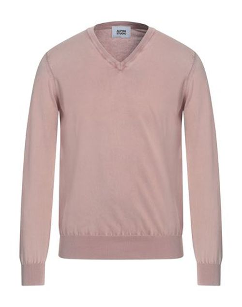 Alpha Studio Man Sweater Pink Size 36 Cotton