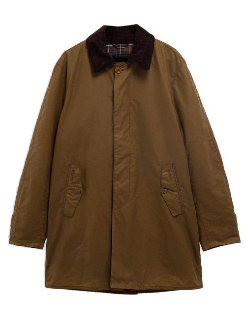 Mid-Length Cotton Corduroy Trench Coat