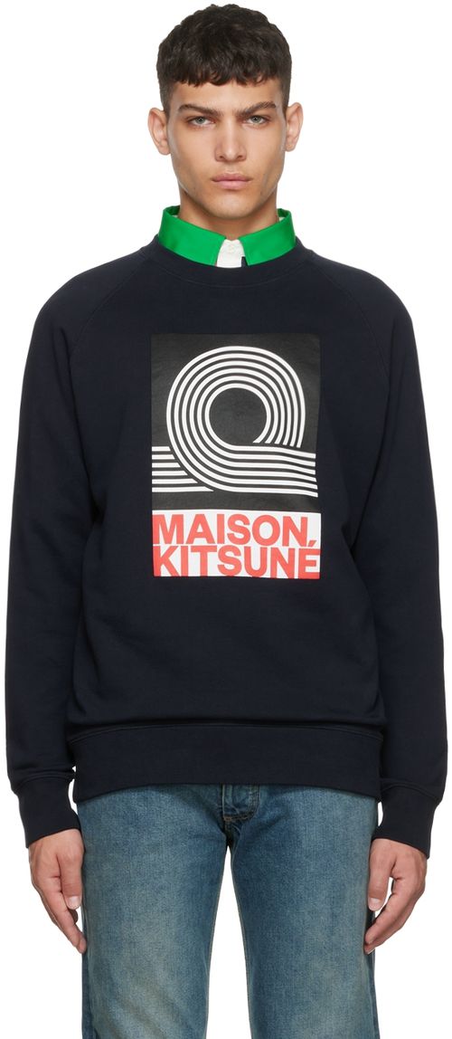 Maison Kitsuné Anthony Burrillエディション ネイビー スウェットシャツ
