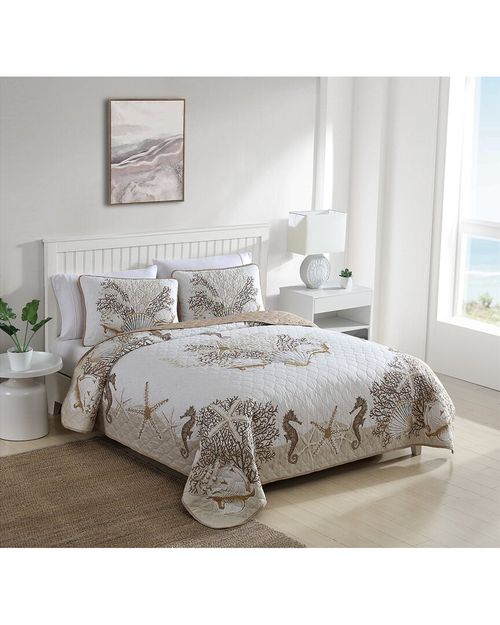 Caribbean Joe 3pc Coastal Quilt Set