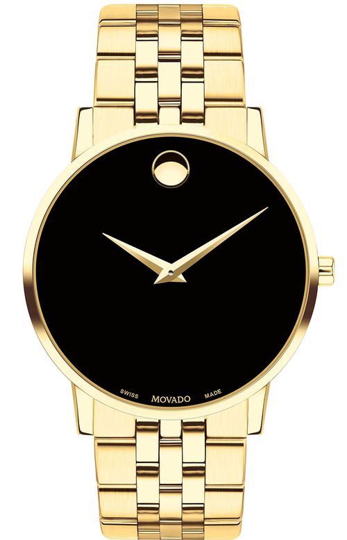 Museum Classic Black Dial Yellow Gold PVD Stainless Steel Watch, 40mm