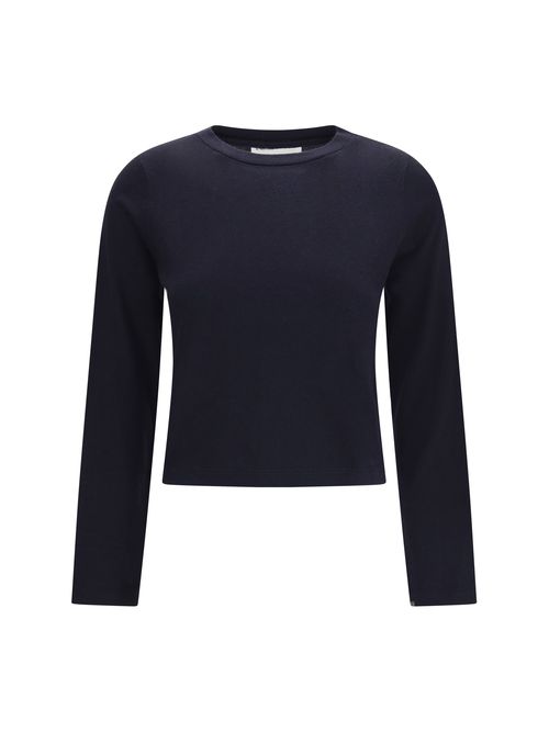 Cotton-Cashmere Blend T-Shirt — Navy