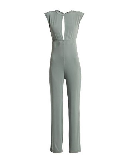 Woman Jumpsuit Military green Size L Viscose, Polyester, Elastane