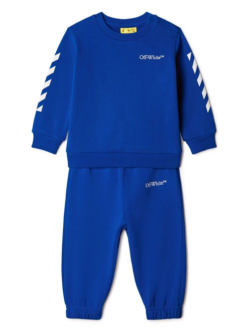 Bookish diagonal-stripe tracksuit set - Blue