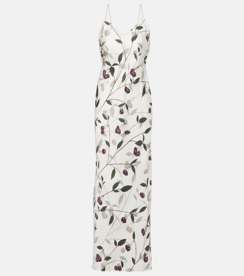 Printed silk maxi dress