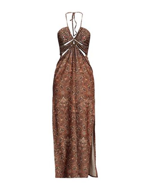 4giveness Woman Maxi dress Brown Size L Polyester, Elastane, Polyamide