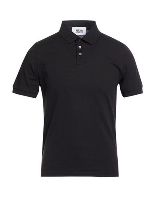 Man Polo shirt Black Size 36 Cotton, Elastane