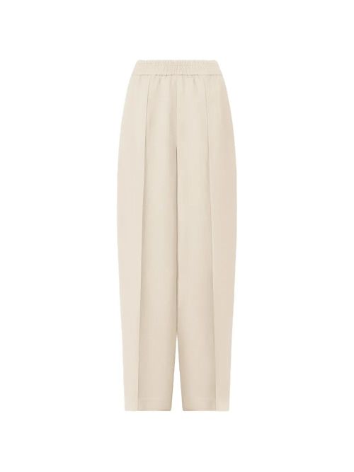 Elasticated-Waist Pocket Trousers — Beige