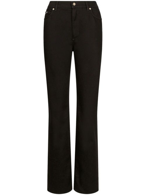 Logo-patch wide-leg jeans - Black