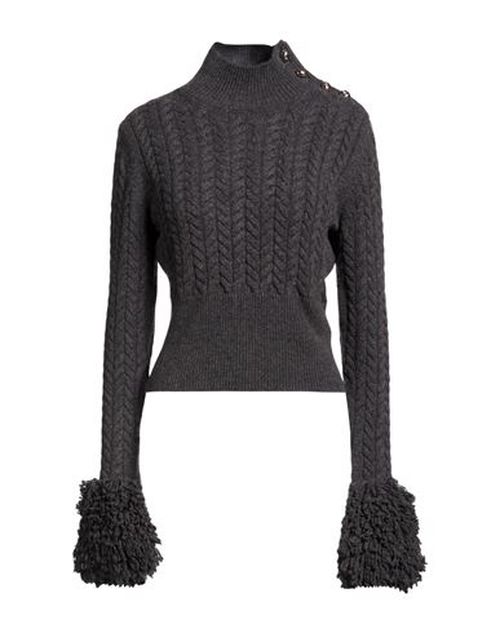 Woman Turtleneck Gunmetal Size L Merino Wool, Cashmere
